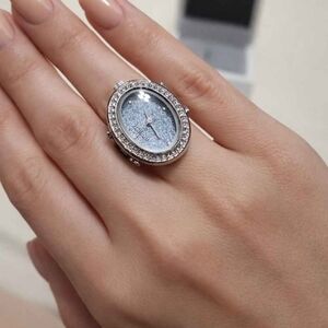 INVICTA Women's Silver Blue Crystal Ring Watch - Brand